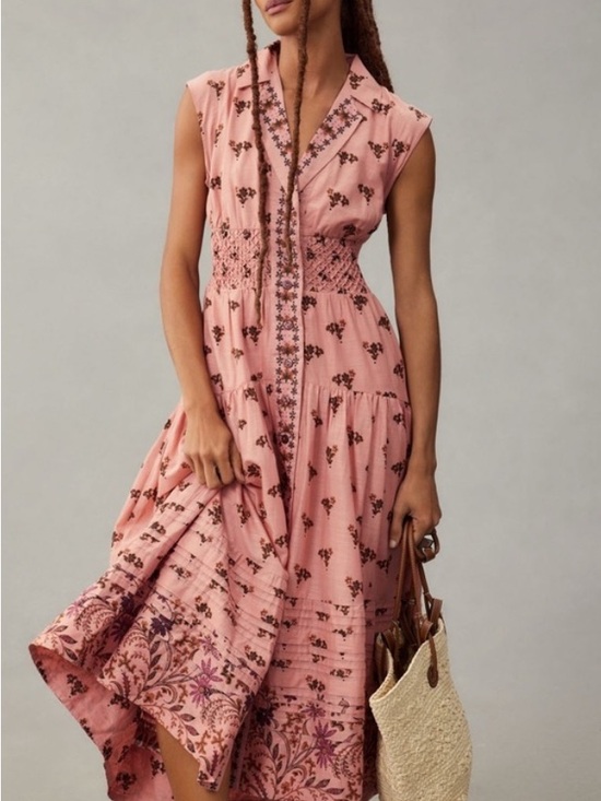 Anthropologie Dresses & Skirts - Anthropologie Printed Buttondown Drop-Waist Dress